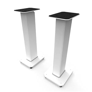 Kanto sx26w 26 universal fillable speaker floor stands for bookshelf speakers cable channel two sizes top plate fill bags incl pair white  urban country home decor