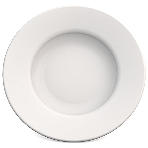 Ornamin Diepe borden Ø 23,5 cm wit, melamine | hoogwaardige, stabiele kunststof plaat | robuust servies voor dagelijks gebruik op de camping, picknick, gemeenschapsverzorging, dinerborden, soepborden