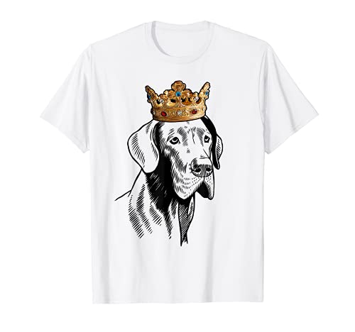 Great Dane Dog Wearing Crown T-Shirt, Black