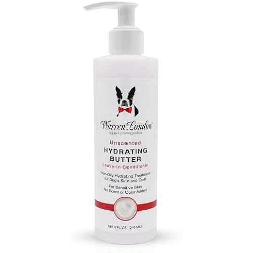 Warren London Hydrating Butter Leave in Pet Conditioner for Dogs | Lotion for Skin and Coat | Aloe Puppy & Dog Conditioner for Hair Detangler, Dry Skin, & Dandruff | Unscented 8oz