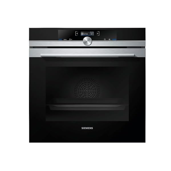 Siemens HB674GBS1 iQ700 Einbau-Backofen, Edelstahl, A+ / activeClean Selbstreinigungs-Automatik, coolStart-kein Vorheizen, Backofentür mit SoftMove für Öffnen- Schließen, Schwarz