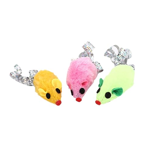 LIOOBO 3個猫用ぬいぐるみマウスおもちゃ カラフルしっぽ付き テイザー型インタラクティブ遊び道具 耐久性のある素材 使用シーン 室内での猫とのふれあい