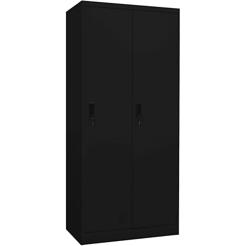 vidaXL Wardrobe Black 31.5"x19.7"x70.9" Steel