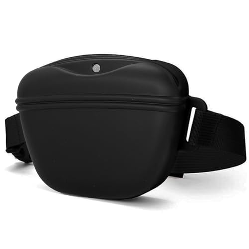 TRIPOLACO Leckerlitasche für Hunde, BPA-freies Silikon Leckerlibeutel für Hunde mit Magnetverschluss, Futterbeutel Hundetraining mit verstellbarem Hüftgurt, 1,67 Tassen, Schwarz