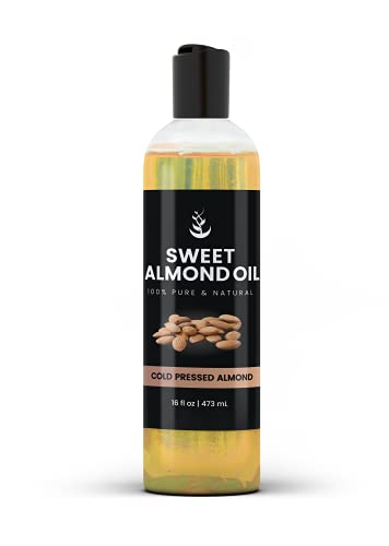Sweet Almond Oil (16 fl oz) Improve Skin Complexion, For Fine Lines & Wrinkles, Relieve Dry & Cracked Skin, Healthier Hair & Nails
