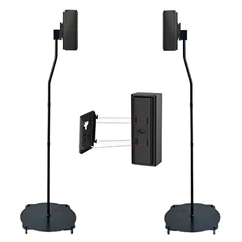 Image of MYL 2 Different Fixed Height Satellite Speaker Stand for Home Theatre Speakers 2.1; 5.1 and 7.1 and Slide Connector for All Kind of Bose Speakers - Pack of 2 Stands (1Pairs) (BS-11) (Black)