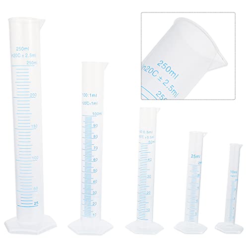 ULTECHNOVO 5Pcs de Vidro Cilindro de Medição Cilindro Graduado Em Laboratório Tubo De Ensaio para a