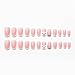 French Tip Press on Nails Short With 3D Charms Bow Flower Design, Pink French Press ons Cute Bow Stick on Short Square Shape Acrylic Rhinestones for Women Daily Wear 24Pcs