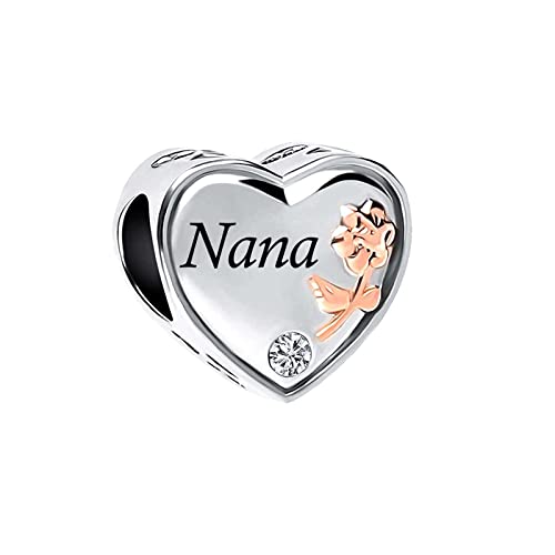 Abalorio de corazón para mamá y esposa compatible con pulseras Pandora 2