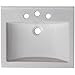 American Imaginations 21-in. W x 18.5-in. D Ceramic Top In White Color For 8-in. o.c. Faucet