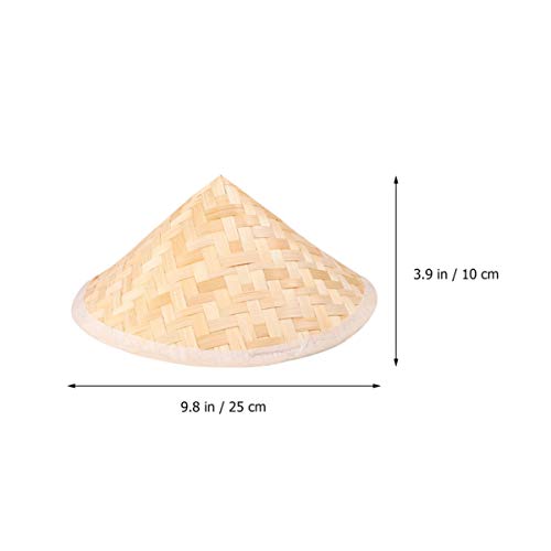 VORCOOL 23. 5X14. 5Cm Oriental De Bambu Chapéu de Palha Cone Jardim Pesca Chapéu Adulto Chapéu de Ar