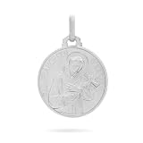 Mondo Cattolico Medalla San Francisco en Plata de Ley 925, Colgante Religioso Católico, Medallita Sagrada para Mujer y Hombre, Joya Religiosa Made in Italy