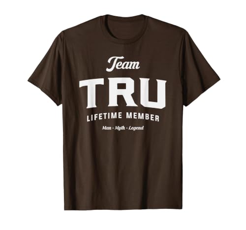 Team Tru Lifetime Member Funny Name Tru T-Shirt, Men, Brown, 3X-Large