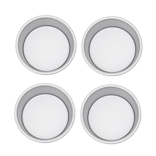 Gatuida 4 piezas Molde Redondo para Tartas Antiadherente con Base Desmontable Bandejas para Hornear Pasteles y Cheesecakes Molde de Aleación para Postres y Mousse
