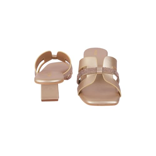 Image of Mochi Women Faux Leather Glamorous Strap Block Heel Fashion Slip-on Sandals