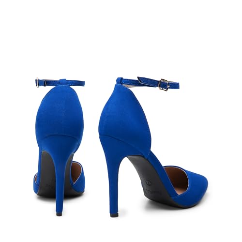 Image of DREAM PAIRS Women's High Stiletto Dress Heels Pumps | Closed Toe Pointed Toe Ankle Strap Dress Comfortable Pumps Shoes for Wedding Party Birthday Dancing