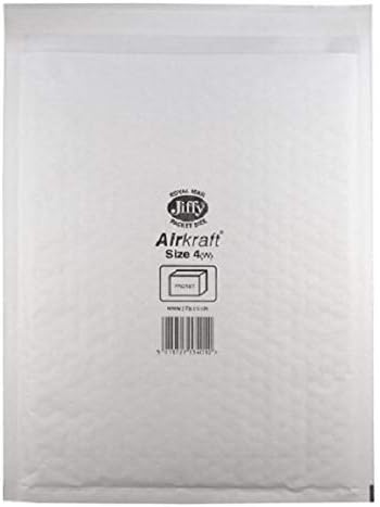 Jiffy JL-4 240 x 320 mm Airkraft Lightweight A4 Postal Bag (Size 4), White, Box of 50
