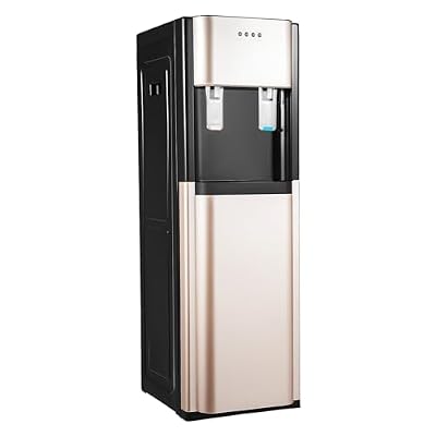 Bottom Loading Water Dispenser with Heating & Cooling - 110V Instant Hot/Cold Water for 3 or 5 Gallon Bottles, Energy-Efficient, Child Safety Lock & Anti-Scalding Design(Stainless) in Gold.