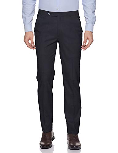 Image of Hang & Wear Men's Slim Formal Trousers (HWT816-3-36 Navy Blue 36W x 35L