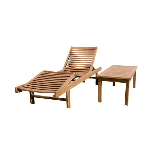ALEOS Teak Sonnenliege Cozy+ mit Beistelltisch Coco