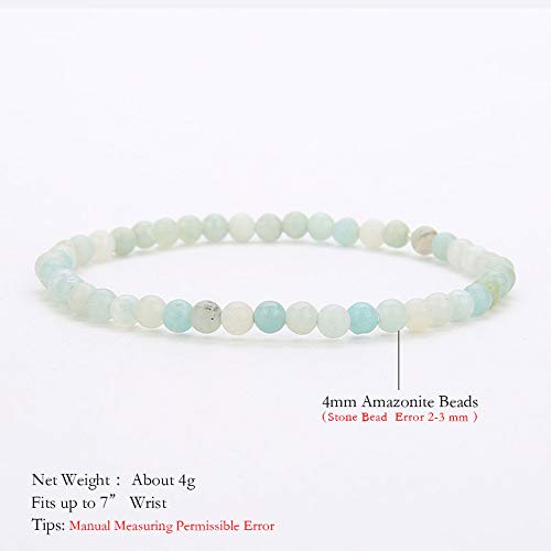 Balibali 4Mm Mini Gemstone Energy Bracelets Tiny Amazonite Bracelet Natural Stone Statement Bracelet Charm Beaded Couples Bracelets #TOP3