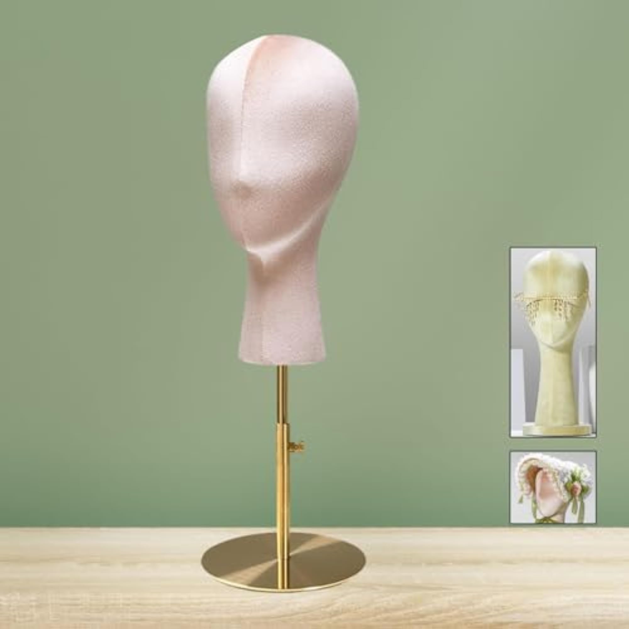 Pink Mannequin Head Hat Rack for Jewelry & Wig Display
