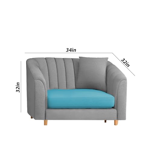 Image of Doraldo Seater Sofa Set for Living Room (Turquise Grey) Premium Fabric Sofa Set