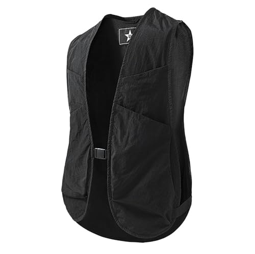 Men's Utility Cargo Vest with Pockets Casual Lightweight Sports Jackets Outdoor Fishing Travel Work Photo Vests