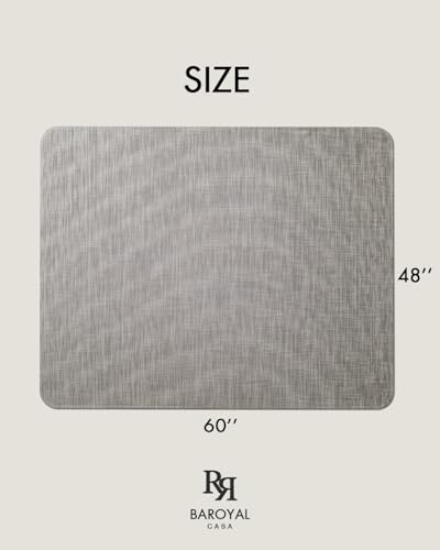 Image of Baroyal Office Chair Mat for Hardwood Floor Under Desk Computer Rolling Chair Mat for Wood /Tile Floor Non-Slip Heavy Duty Desk Rug PVC Plastic Hard Floor Protector 48 inch x 60 inch (Soapstone)