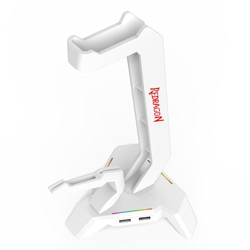 Suporte para headset com mouse Bungee e Hub Redragon Scepter Elite Branco