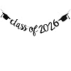 2026 Graduation Banners Party Decorations, Black Class of 2026 with Hat Graduation Banners Garland for Congratulation Graduations Party Supplies, School, Home, Car Decorations