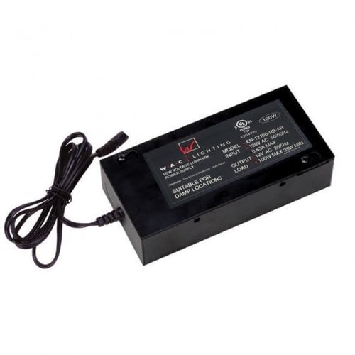 WAC Lighting EN-2460D-C 120V Input 24V DC Output 60W Remote Enclosed Electronic Transformer, Black