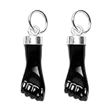 Yosei Colgante Higa Figa de Plata de Ley 925 con Azabache Negro Sintético 16 mm – Amuleto Protector contra el Mal de Ojo – Talismán de Buena Suerte (2, Negro)