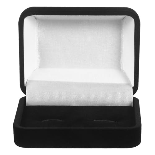 Abaodam Scatola Portagioie da Uomo in Velluto Nero, Elegante Porta Gemelli e Medaglie con Fodera Protettiva, Piccola Vetrina Espositiva per Accessori da Viaggio e Uso Quotidiano