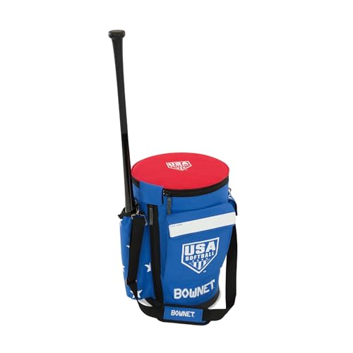 Bownet Sports Backpack - Bucket Bag with Shoulder Strap Padded 6-Gallon Bucket Cover with Pockets for Softball and Baseball Coaching Accessories - Ideal for Sports Enthusiasts - USA SB
