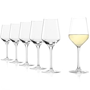 Stölzle Lausitz Calici da Vino Bianco Revolution Set di 6, 365 ml – Ideali per Vini Bianchi Corposi e Rossi di Media Struttura – Elegante Calice in Cristallo – Lavabile in Lavastoviglie