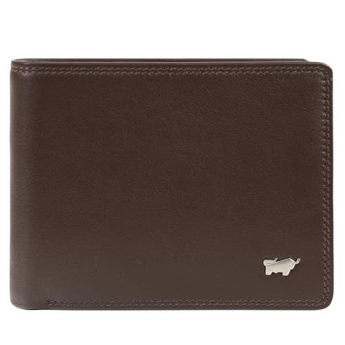 BRAUN BÜFFEL Herren Geldbörse aus echtem Leder Golf 2.0 - Portemonnaie für Männer - 8 Kartenfächer + Reißverschlussfach - Edles Braun
