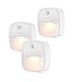 JUNSHUO 3 Unità LED da Incollare Luce Notturna, Luce Bianca Calda,con Sensore di Movimento Crepuscolare,a Risparmio Energetico,per Cameretta dei Bambini, Scale, Cucina, Orientamento
