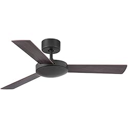 Ventilador Techo Mallorca Faro Barcelona 33605 - MALLORCA Ventilador de techo sin luz, acero + 3 palas madera mdf reversibles marrón/cerezo