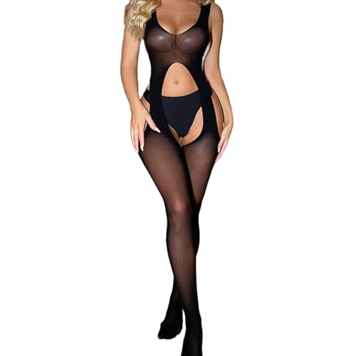 Medias corporales para mujer lencería elástica con espalda en U hueca para Halloween 1