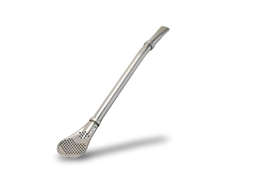 MATERO Alloy Steel Filtered Straw (Bombilla) – 19cm Length, Built-in Filter, Durable Stainless Finish, Reusable Drinking Straw for Traditional Yerba Mate and Herbal Tea Preparation – Pack of 1