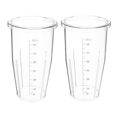 KOMBIUDA 2 vasos de plástico transparente de repuesto con escala de medición para mezclar y exprimir apto para modelos de licuadora