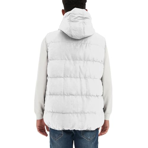 Image of MADHERO Men's Puffer Vest with Hood Water-Resistant Puffy Vests Outerwear Sleeveless Jacket