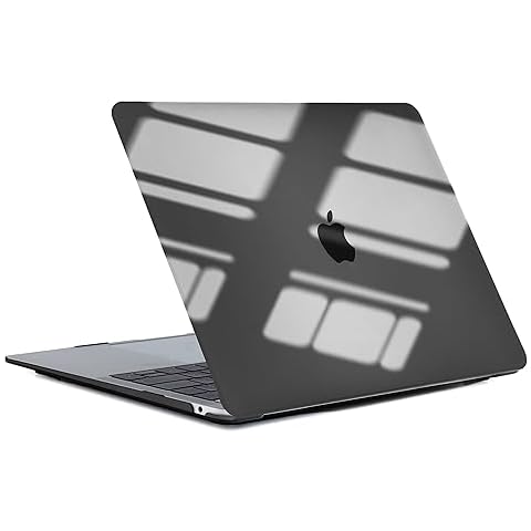 Ruban case for MacBook Air 13 Inch A2337 (M1) / A2179 / A1932 (2021 2020 2019 2018 Release) - Snap On Hard Shell Case Cover for MacBook Air 13 Retina Display with Touch ID, (Crystal Black) Cover