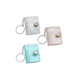 KUAIDHFK ミニアルバム 1インチ 20枚収納 3個パック ミニ シール帳 バインダー キーホルダー フォトアルバム アルバム クリア ポータブル 小さく 透明 可愛い 写真入れ 思い出 カップル ギフト DIY 手作り 推し活 誕生日 記念日 (3色A, 1インチ)