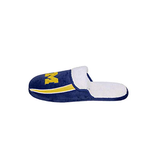 Image of FOCO mens NCAA College Team Logo Sherpa Moccasin Slippers
