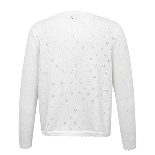 Kids Girls Long Sleeve Lace Flower Closure Knit Bolero Shrug Short Cardigan Sweater2