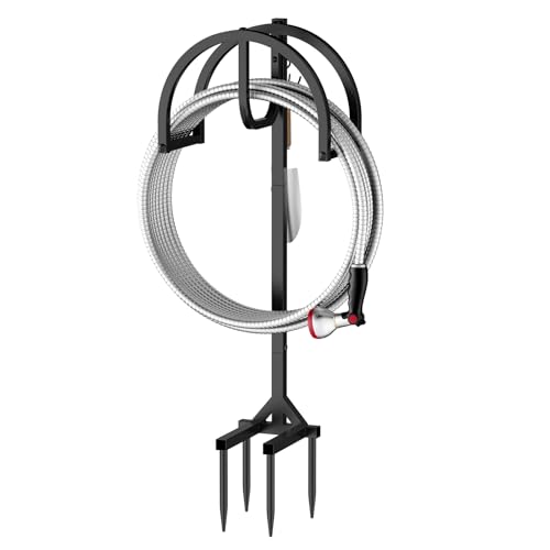 AUORC Garden Hose Holder, Heavy Duty Metal Hose Stand, Freestanding Water Hose Hanger, Detachable...