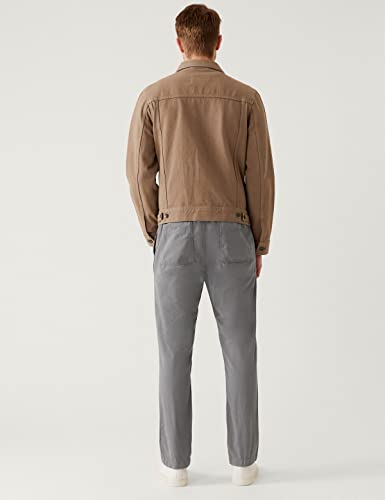 Image of Marks & Spencer Mens Solid Mid Rise Slim Fit Lightweight Trouser
