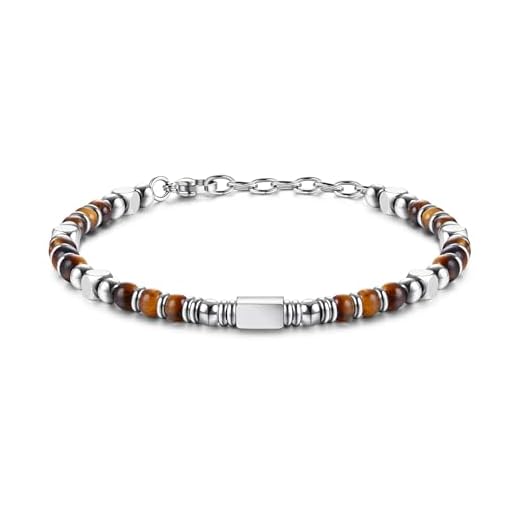 Pulseiras de contas para mulheres e homens, pulseiras de ansiedade, obsidiana, olho de tigre, pulseira de contas de aço inoxidável, pulseira da amizade, presentes de aniversário femininos, joias